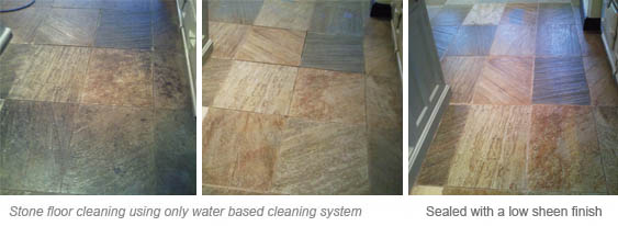Deep cleaning and sealing stone floors